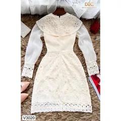 VÁY DÀI TAY REN PHỐI NƠ NGỰC THIẾT KẾ CAO CẤP  Giá 350k Hàng có sẵn giao ngay Đủ size