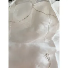 Đầm Xoè Cổ Vuông Chân Váy chữ A Đính Dây Đá Cách Điệu Giá 320k Hàng có sẴn giao ngay L Màu trắng