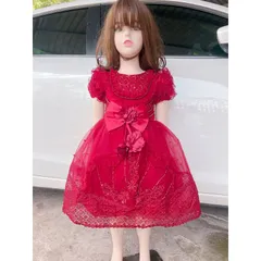 Đầm công chua siêu đẹp siêu sang Hàng cao cấp Giá 250k Hàng 4 lớp, tùng xoè to đẹp Hàng có sẵn giao ngay Màu đỏ