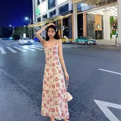 Đầm hoa 2 dây siêu đẹp Giá 290k HÀng có sẵn giao ngay Hàng chup thật 100%