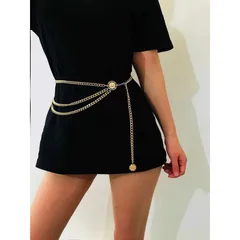 Dây Thắt Lưng Kim Loại vàng Nữ Dây Xích Eo Dài Nhiều Lớp Dây Xích Eo Đầm Dây Xích Trang Trí  Phong Cách Dây