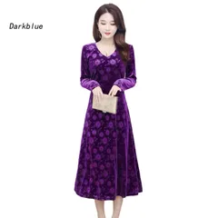 Đầm Midi in hình cổ điển sành điệu, tay lỡ Hàng có sẵn giao ngay  Giá 350k Chất liệu Nhung tuyết siêu đẹp, co giãn