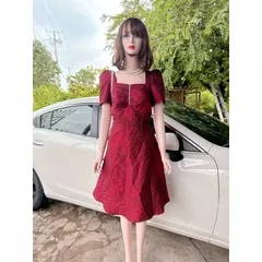 Đầm gấm tay phồng cổ vuông đính Ngọc Hàng có sẵn giao ngay  Giá 299k Size SM Hàng cao cấp