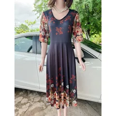 Đầm hoa Quảng châu cao cấp  Hàng có sẵn giao ngay XL, có đủ size tới 90kg Giá 290k Co giãn dễ mặc  Chất liệu thun cotton
