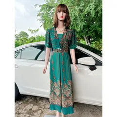 Đầm họa tiết sang trọng, có  BIGSIZE  thiết kế sang trọng, Đầm tặng mẹ, tặng bà Đầm đi tiệc  Hàng có sẵn giao ngay 3XL