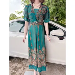 Đầm họa tiết sang trọng, có  BIGSIZE  thiết kế sang trọng, Đầm tặng mẹ, tặng bà Đầm đi tiệc  Hàng có sẵn giao ngay 3XL