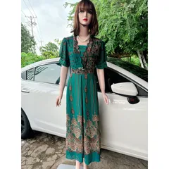 Đầm họa tiết sang trọng, có  BIGSIZE  thiết kế sang trọng, Đầm tặng mẹ, tặng bà Đầm đi tiệc  Hàng có sẵn giao ngay 3XL