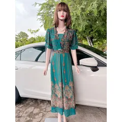 Đầm họa tiết sang trọng, có  BIGSIZE  thiết kế sang trọng, Đầm tặng mẹ, tặng bà Đầm đi tiệc  Hàng có sẵn giao ngay 3XL