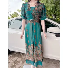 Đầm họa tiết sang trọng, có  BIGSIZE  thiết kế sang trọng, Đầm tặng mẹ, tặng bà Đầm đi tiệc  Hàng có sẵn giao ngay 3XL