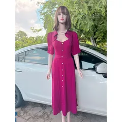 Đầm cổ nữ hoàng Phía sau bo chun co giãn dễ mặc  Hàng có sẵn giao ngay  Giá 290k Chất liệu lụa mango  cao cấp Dưới 75kg