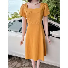 Đầm Xòe Thiết Kế Cổ Vuông Đính Ngọc Phong Cách Sang Trọng Hàng có sẵn giao ngay  Đủ size tới 70kg Chất liệu thun umi