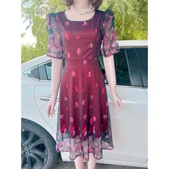 Đầm Ren lưới hoa thời trang trung niên cao cấp  Giá 290k Hàng có sẵn giao ngay Chất liệu ren lưới phối lót bên trong