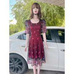 Đầm Ren lưới hoa thời trang trung niên cao cấp  Giá 290k Hàng có sẵn giao ngay Chất liệu ren lưới phối lót bên trong
