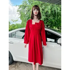 Đầm dự tiệc xòe tay phồng cách điệu  [HÀNG CÓ SẴN] Giá 290k Có đủ size tới 90kg Chất liệu cát hàn cao cấp