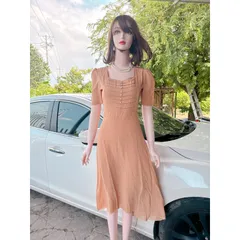 ĐẦM XẾP LY NÚT NGỌC  Hàng có sẵn giao ngay  Giá 290k Đủ size tới 70kg Màu nâu tây Chất liệu chifffon đúp lót 2 lớp