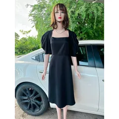 Đầm đen tay bồng cổ vuông Hàng có sẵn giao ngay 2XL Giá 290k Đủ size tới 90kg Chất liệu cát hàn cao cấp