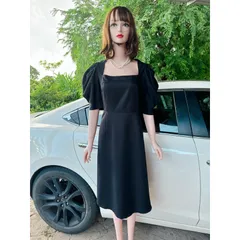 Đầm đen tay bồng cổ vuông Hàng có sẵn giao ngay 2XL Giá 290k Đủ size tới 90kg Chất liệu cát hàn cao cấp