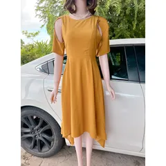Đầm đuôi cá cách điệu màu vàng Giá 330k Hàng cao cấp sang trọng Hàng có sẵn giao ngay LXL Dưới 80kg mặc đẹp  Chất