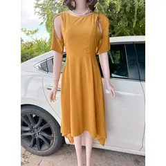 Đầm đuôi cá cách điệu màu vàng Giá 330k Hàng cao cấp sang trọng Hàng có sẵn giao ngay LXL Dưới 80kg mặc đẹp  Chất