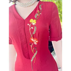 Set áo dài thêu hoa hàng An Thuỷ cao cấp, hàng thêu Áo dài giá 290k Quần giá 120k/ quần  Cả set gồm áo dài
