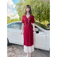 Set áo dài thêu hoa hàng An Thuỷ cao cấp, hàng thêu Áo dài giá 290k Quần giá 120k/ quần  Cả set gồm áo dài