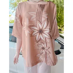 Áo lụa trung niên ép đá cao cấp mềm mịn mát, ko bai ko xù Giá 190k /( áo) Chất liệu lụa Latin xịn Hàng có sẵn giao ngay