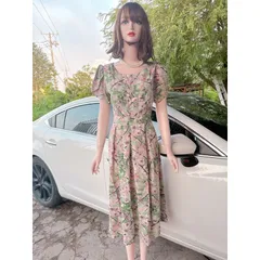 Đầm hoa họa tiết siêu đẹp Hàng có sẵn giao ngay 2XL Giá 290k Chất liệu lụa mango cao cấp Đủ size tới 80kg