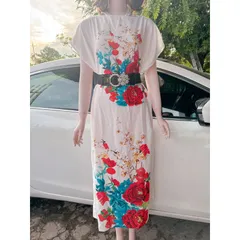 Đầm lua in hoa 3D cao cấp Có thể mặc suông hoặc thắt eo đều đẹp  Giá 290k Hàng có sẵn giao ngay Chất liệu lụa
