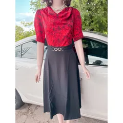 Đầm công sở chất liệu lụa mango mịn Có đủ size tới 3Xl là 75kg mặc vừa Hàng có sẵn giao ngay Giá 299k Hình thật chụp