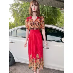Đầm lụa họa sang chảnh,dáng dài thiết kế Hàng có sẵn giao ngay  Giá 290k Đủ size tới 80kg Dây kéo sau lưng vừa dây kéo