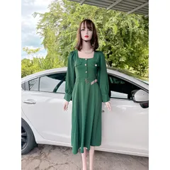 Đầm feesize 40-70kg , bo thun co giãn sau lưng dễ chịu Giá 290k Màu nude + màu xanh lá Hàng có sẵn giao ngay