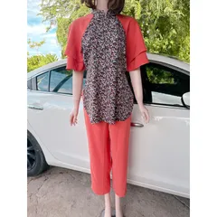 SÉT LAM , set bà ba cách tân , áo có dây kéo phía sau Hàng có sẵn giao ngay L Giá 220k/ cả set Có đủ size tới 80kg