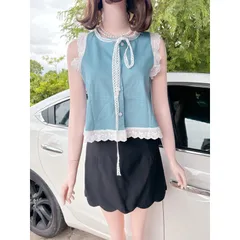 Áo jean viền ren Hàng có sẵn giao ngay  Giá 190k, người ta đang bán gần 3xx Hình thật 100%