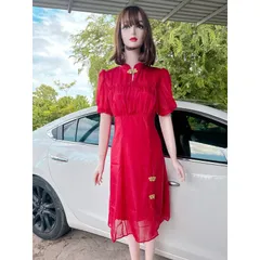 Đầm đỏ 2 lớp  Hàng có sẵn LXL Giá 290k Hàng đẹp hàng xịn đẹp cao cấp  chuyên hàng thiết kế đẹp, xịn, đúp lót 2 lớp
