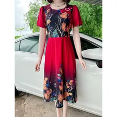 Đầm họa tiết siêu đẹp Giá 299k Chất liệu thun umi cao cấp Đủ size tới 80kg