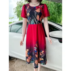 Đầm họa tiết siêu đẹp Giá 299k Chất liệu thun umi cao cấp Đủ size tới 80kg