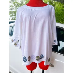 Áo linen hàng nhật thêu hoa màu hồng phấn Giá 190k Hàng có sẵn giao ngay Màu hồng và màu trắng