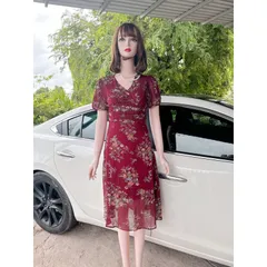 Đầm hoa siêu đẹp 2 lớp dày dặn Hàng có sẵn giao ngay M Giá 290k