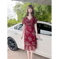 Đầm hoa siêu đẹp 2 lớp dày dặn Hàng có sẵn giao ngay M Giá 290k