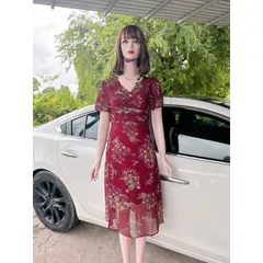 Đầm hoa siêu đẹp 2 lớp dày dặn Hàng có sẵn giao ngay M Giá 290k