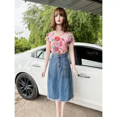 Set Áo Thun Chân Váy Jeans Chất Vải Mềm Mịn, Thoáng Mát, Hàng Cao Cấp, Có Kèm Hình Thật. Giá 290k/ cả set Hàng có sẵn