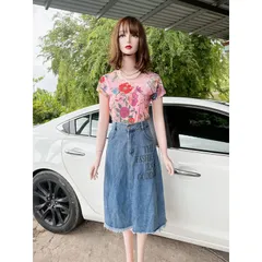 Set Áo Thun Chân Váy Jeans Chất Vải Mềm Mịn, Thoáng Mát, Hàng Cao Cấp, Có Kèm Hình Thật. Giá 290k/ cả set Hàng có sẵn