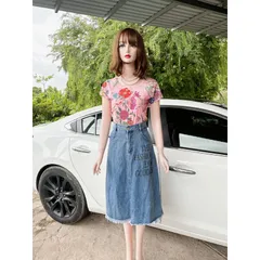 Set Áo Thun Chân Váy Jeans Chất Vải Mềm Mịn, Thoáng Mát, Hàng Cao Cấp, Có Kèm Hình Thật. Giá 290k/ cả set Hàng có sẵn