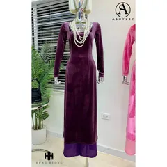 Áo dài nhung có co giãn + kèm quần  Giá 390k/ set cấp như hình chụp thật cao cấp