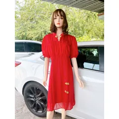 Đầm đỏ 2 lớp  Hàng có sẵn XL Giá 290k Hàng đẹp