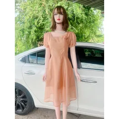 Đầm màu xanh mint + màu nâu tây Chất liệu voan tơ 2 lớp ,có sẵn mút ngực Giá 290k Hàng có sẵn giao ngay