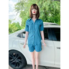 Set Đồ Bộ, Chất Vải Đũi Tơ Nhật, , Quần Lưng Chun co giãn dễ mặc, Set Đồ Du Lịch, Set Mặc Nhà Sang Chảnh, quần