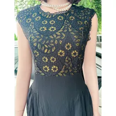 HÀNG THIẾT KẾ - ĐẦM XÒE REN ÁNH KIM PHỐI VÁY VOAN CAO CẤP  CÓ màu đen MXL và đỏ L Form to Hàng có sẵn giao ngay Giá 299k