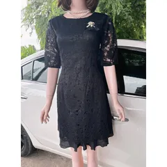 Đầm áo dài Ren Thanh Lịch ,Chất Lượng đẹp, đúp lót 2 lớp Chất liệu ren cao cấp  Giá 290k  Màu đen