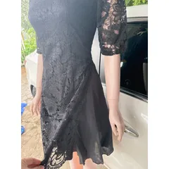 Đầm áo dài Ren Thanh Lịch ,Chất Lượng đẹp, đúp lót 2 lớp Chất liệu ren cao cấp  Giá 290k  Màu đen